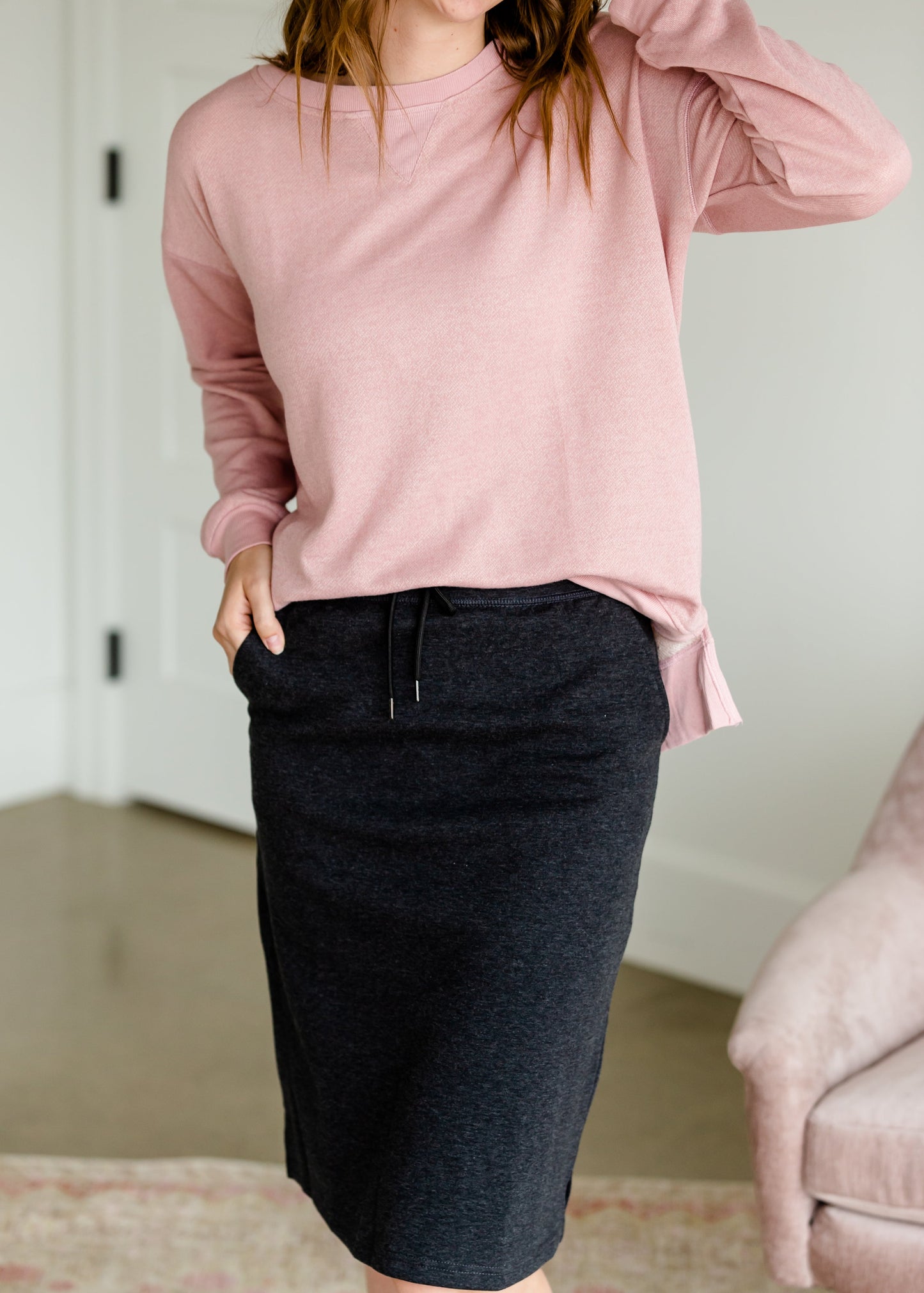 Hacci Brushed Blush Pullover Sweater - FINAL SALE Tops