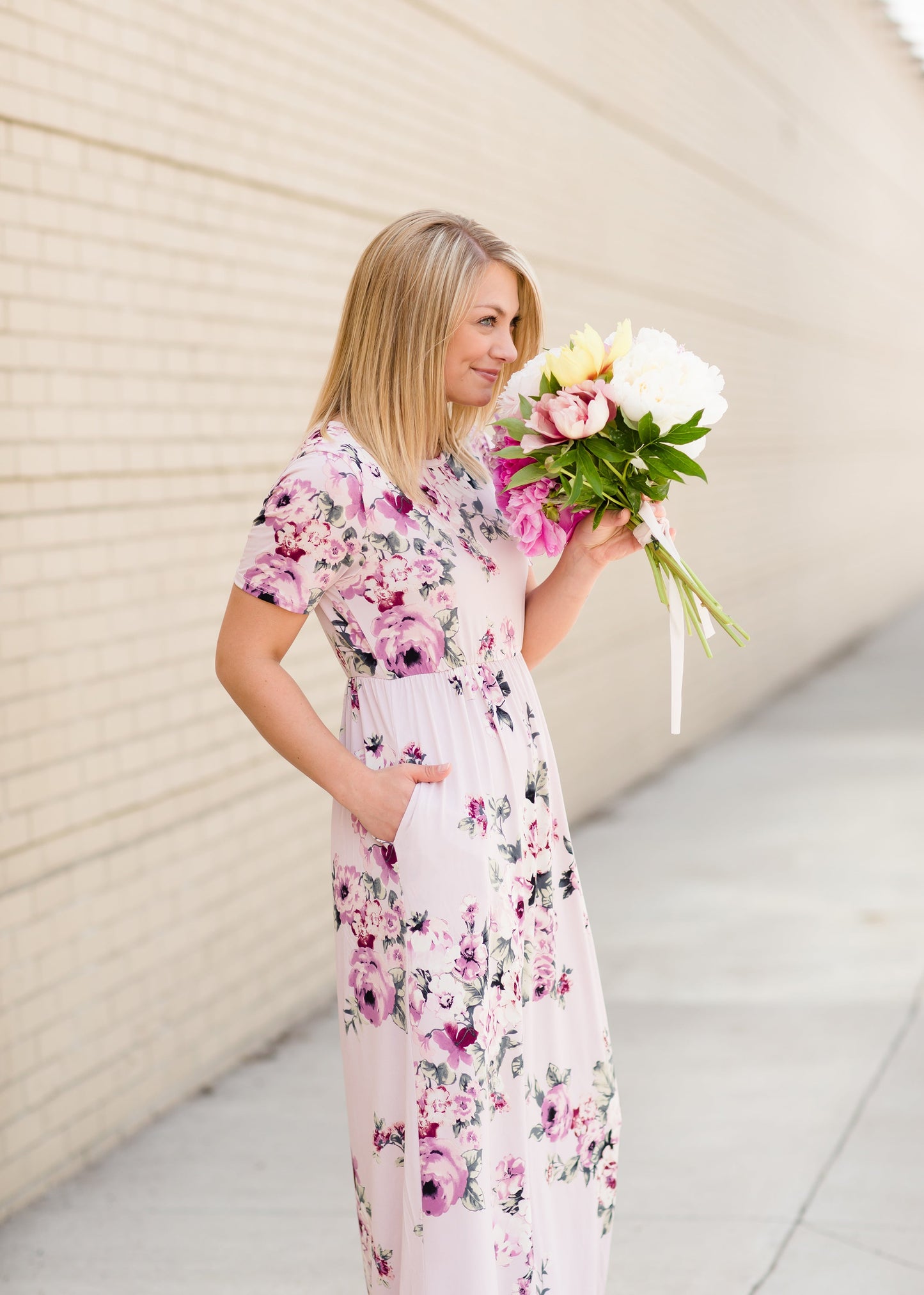 Pink Floral Maxi Dress