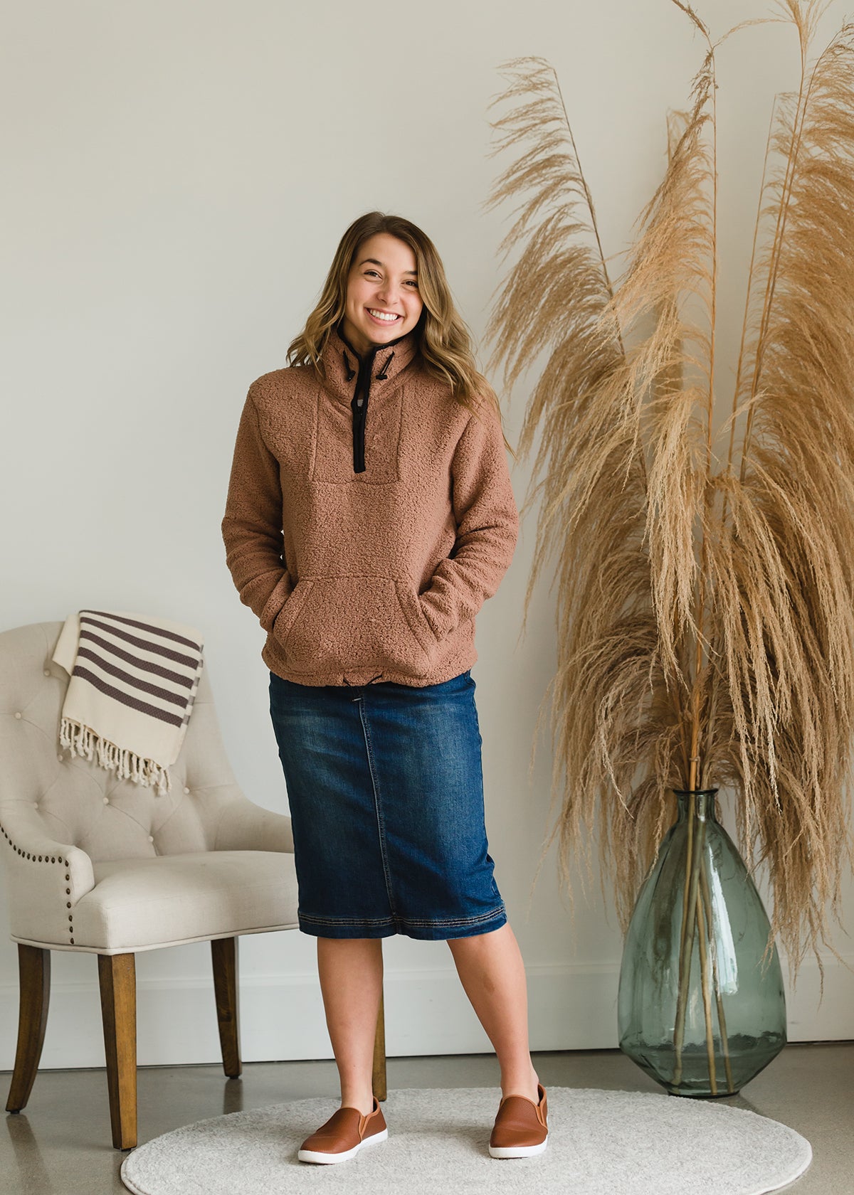 Half Zip Sherpa Sweater - FINAL SALE Tops