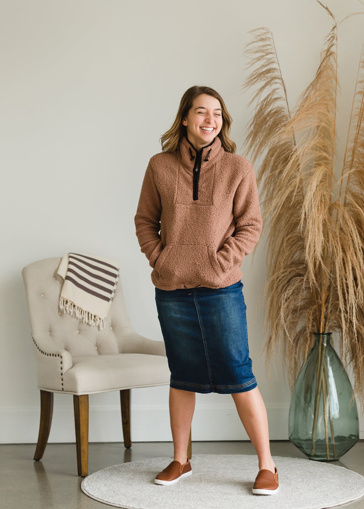 Half Zip Sherpa Sweater - FINAL SALE Tops