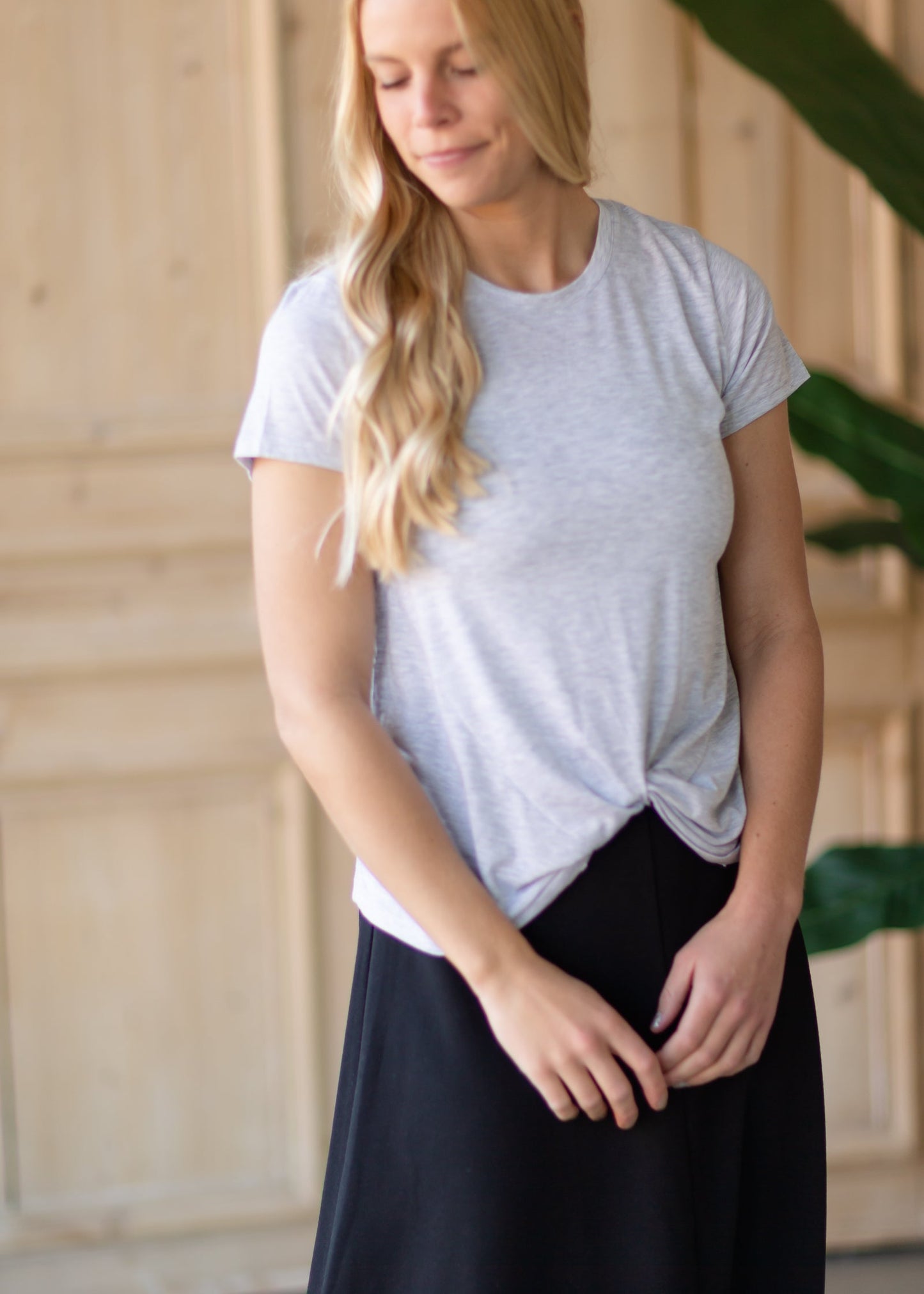 Heather Gray Basic Twisty Tee - FINAL SALE Tops