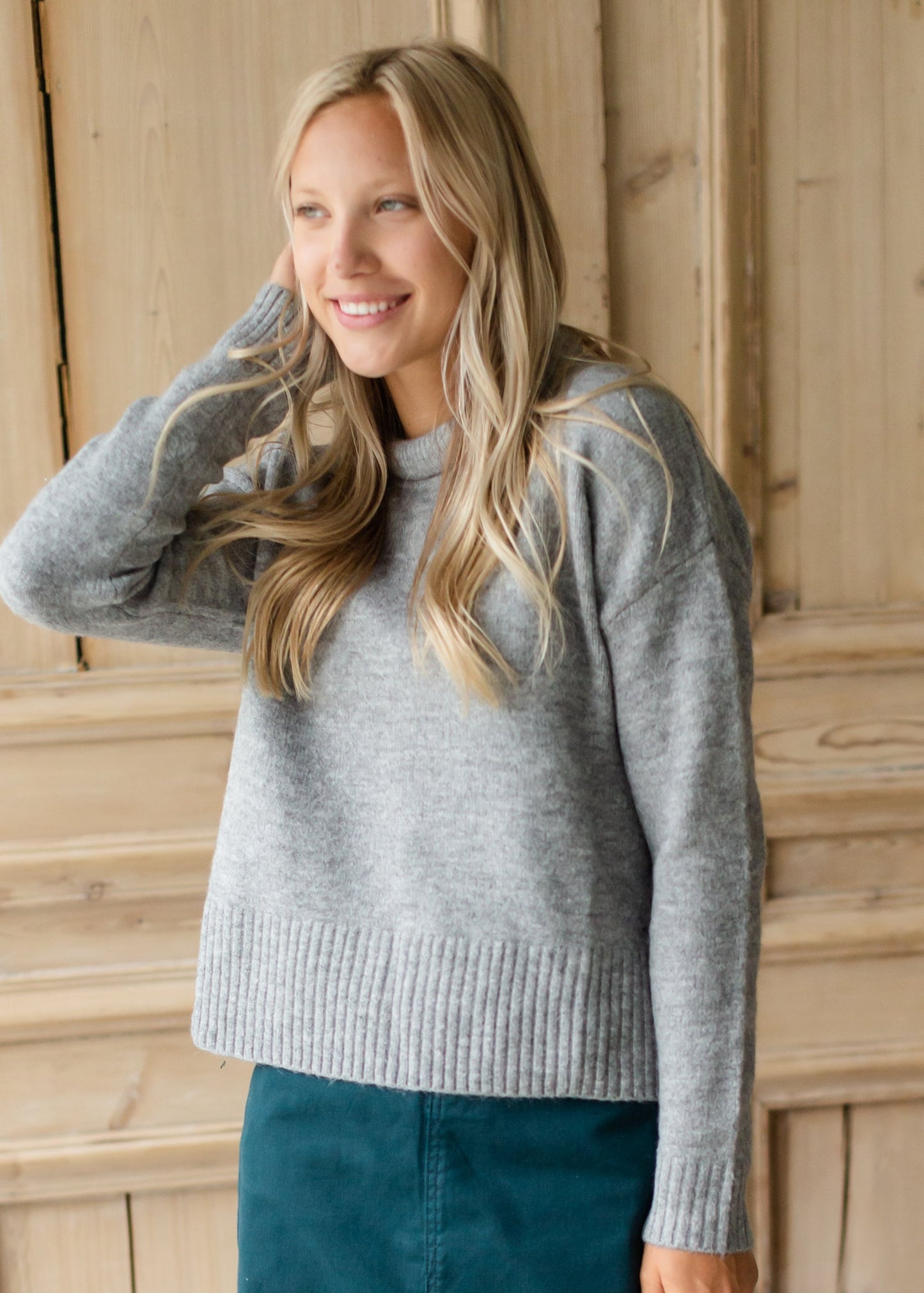 Heather Gray Roll Neck Sweater - FINAL SALE Tops