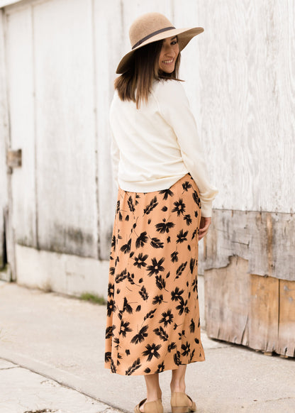 High Waist Floral A-Line Midi Skirt - FINAL SALE Skirts