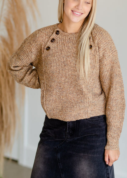 Honey Button Knit Sweater Tops LUSH