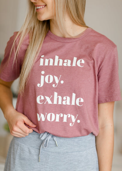 Inhale Joy Mauve Graphic Tee - FINAL SALE Tops