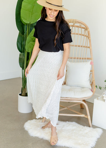 Ivory Abstract Pleated Skirt - FINAL SALE Skirts