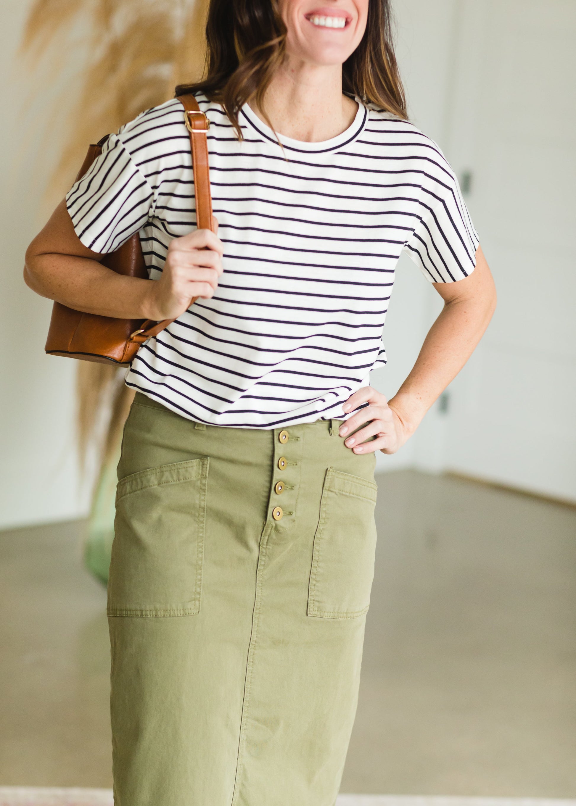 Ivory + Black Classic Stripe Tee - FINAL SALE Tops