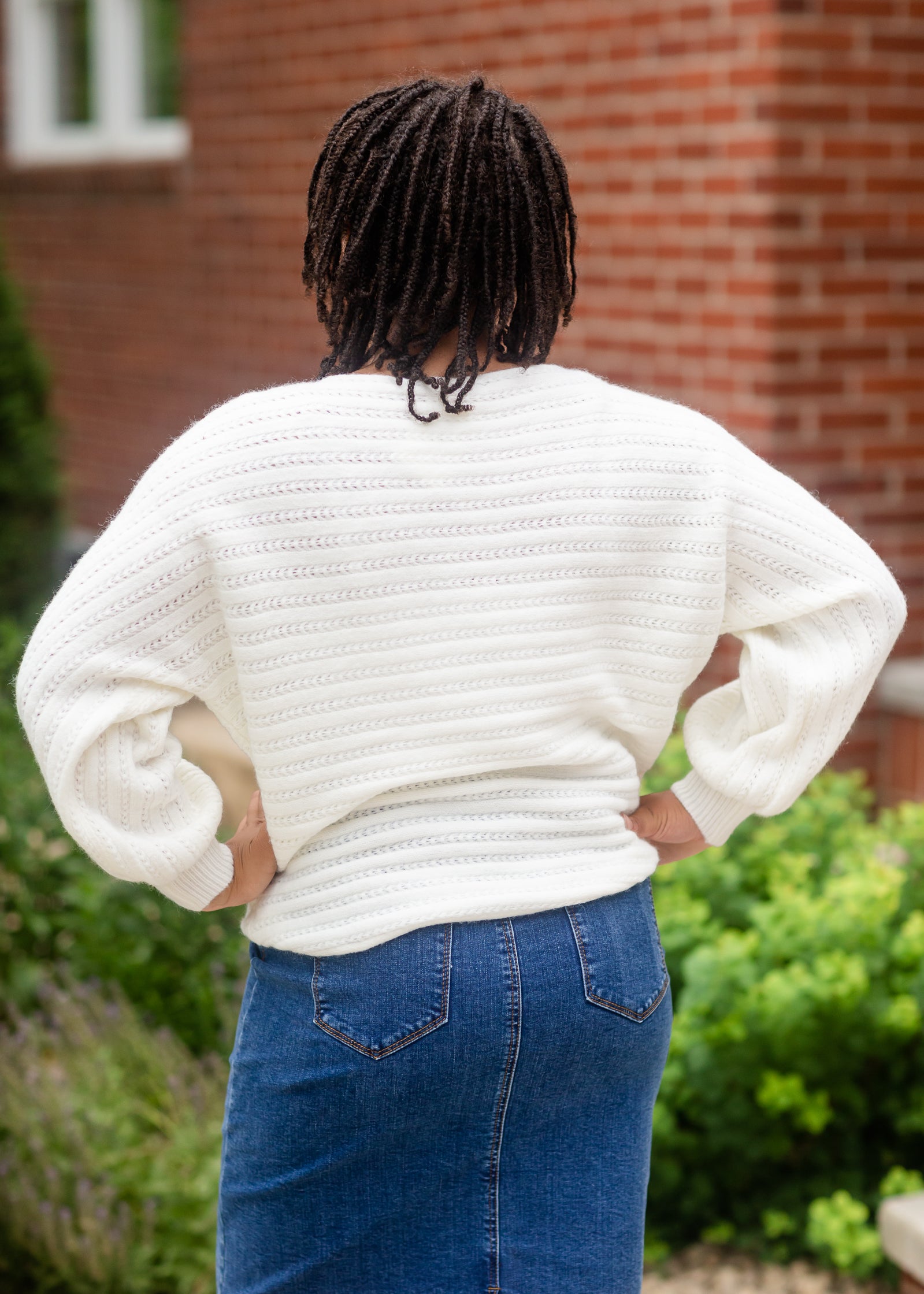 Ivory Boat Neck Dolman Sleeve Sweater - FINAL SALE Tops