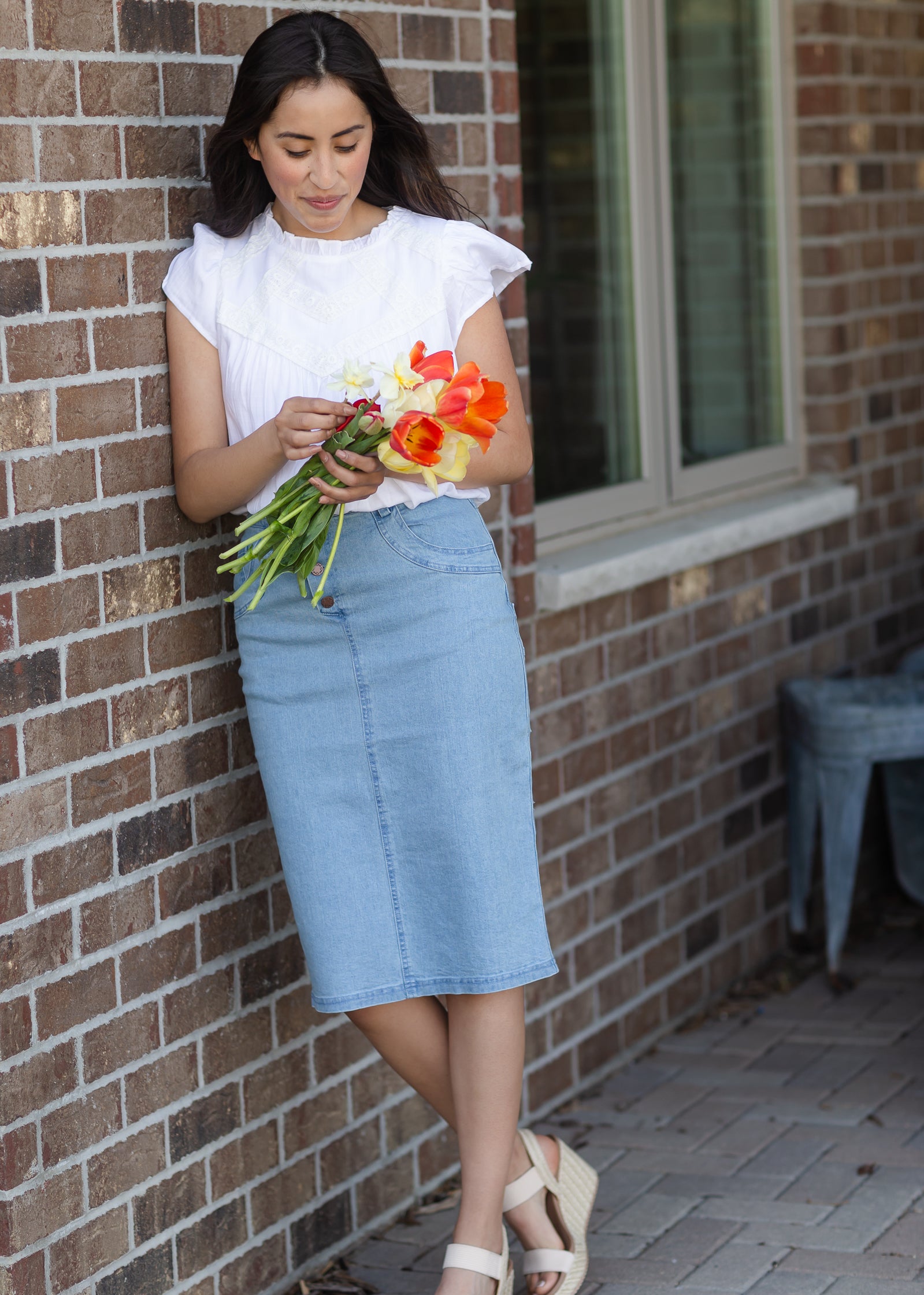 Ivory Lace Trim Detail Blouse - FINAL SALE Tops