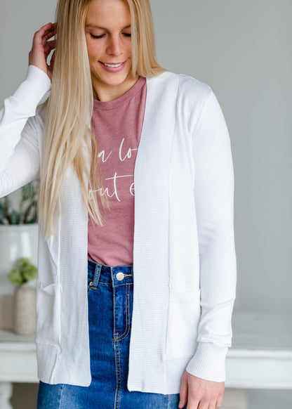 Ivory Long Sleeve Sweater Cardigan - FINAL SALE Tops