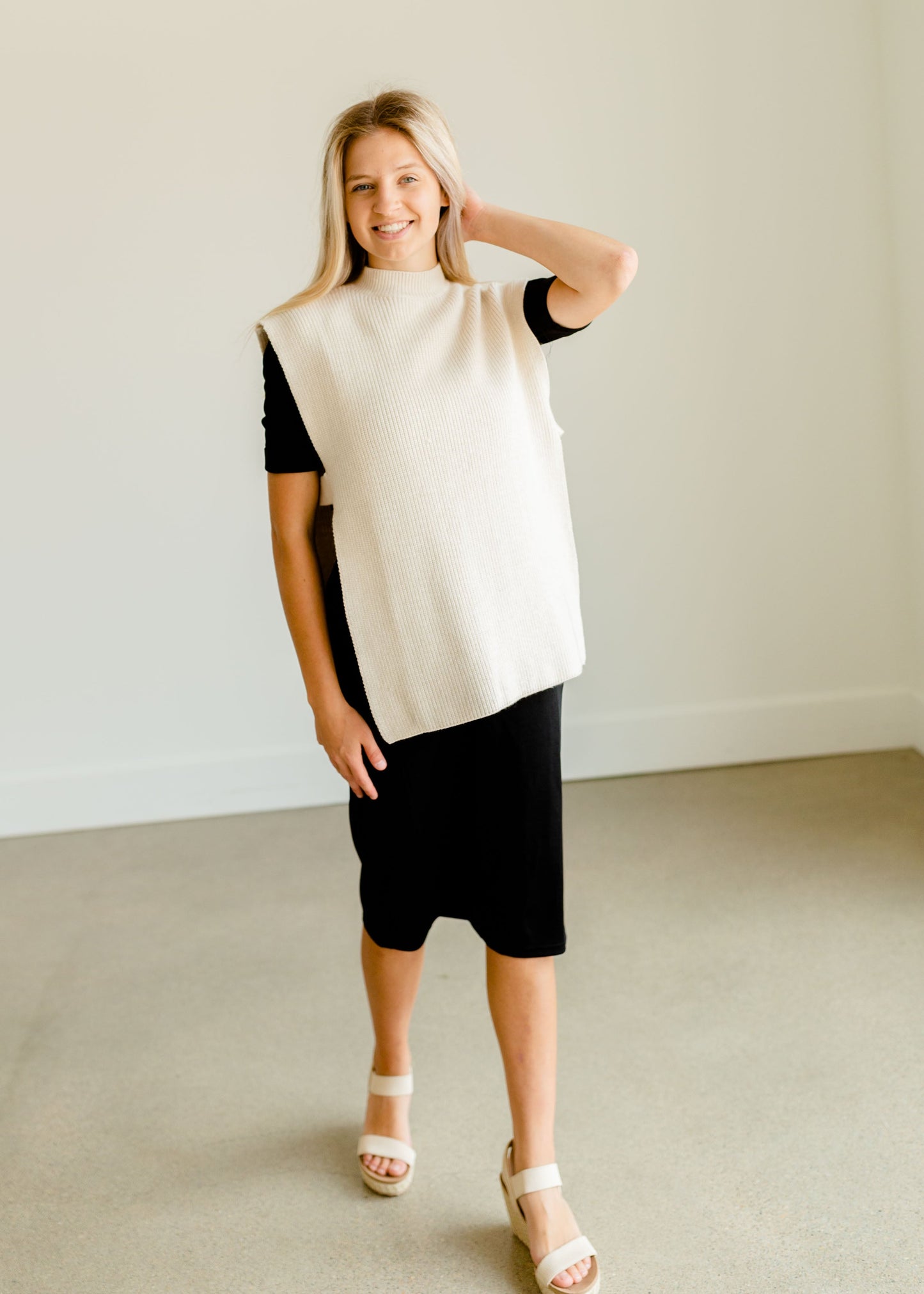 Ivory Open Side Shell Vest - FINAL SALE Tops