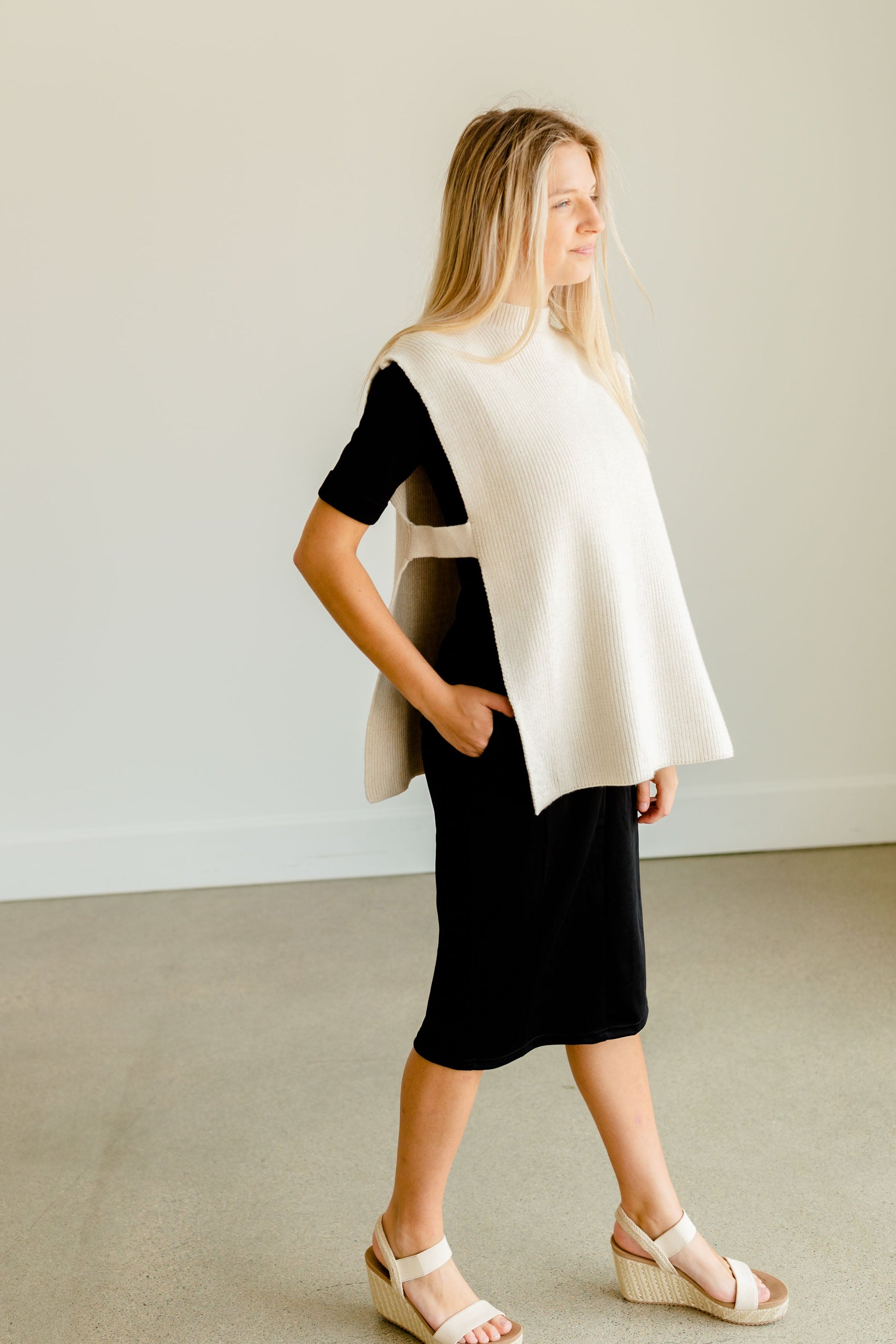 Ivory Open Side Shell Vest - FINAL SALE Tops