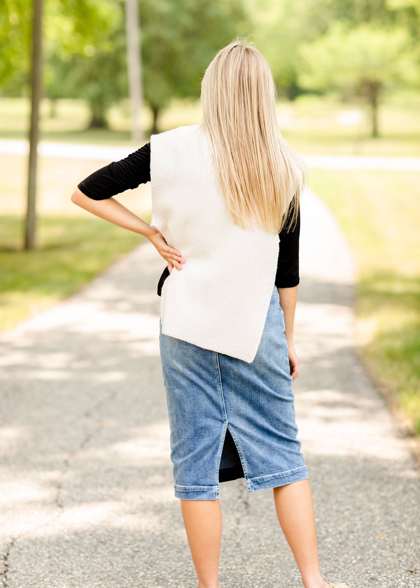 Ivory Open Side Shell Vest - FINAL SALE Tops