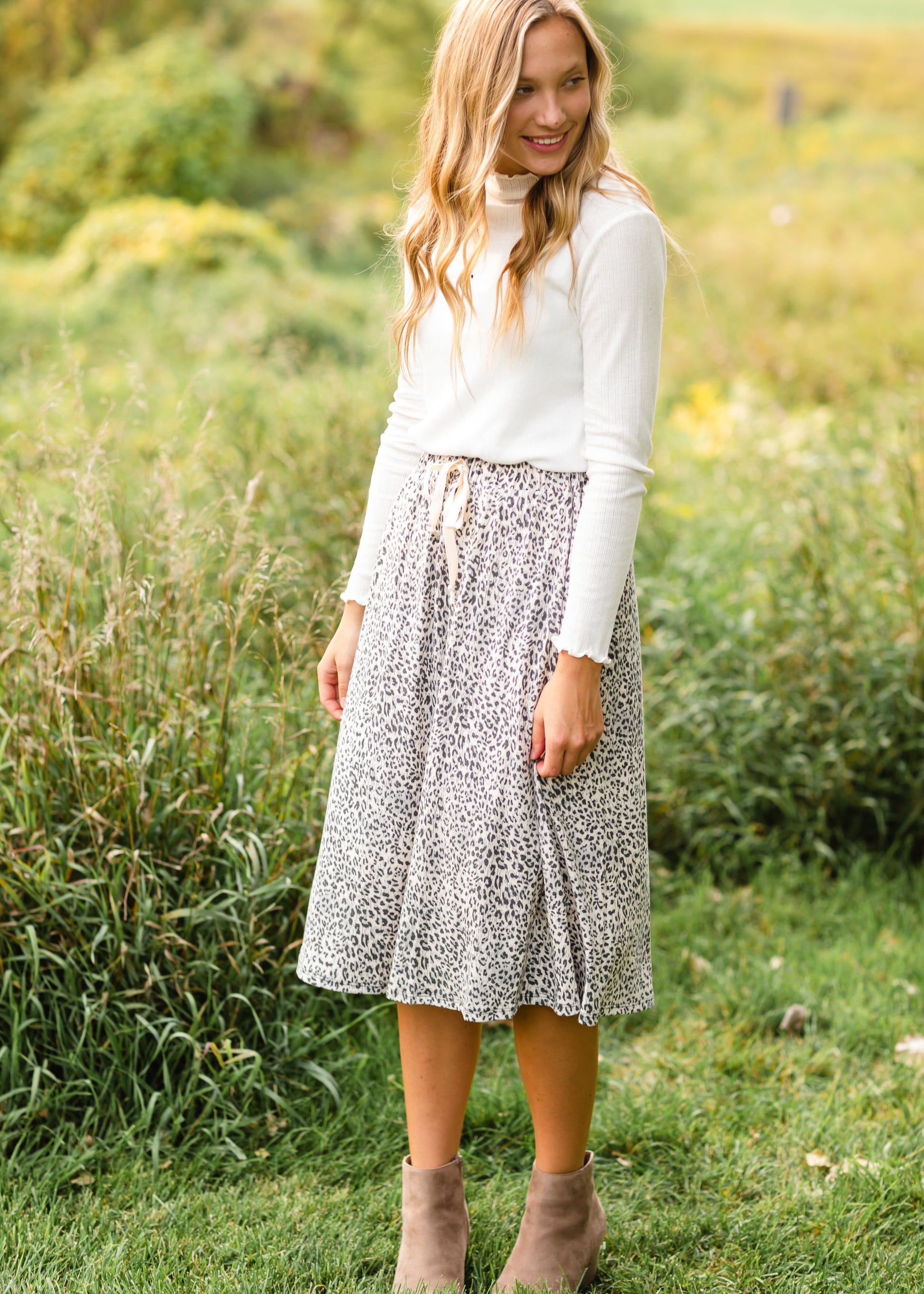 Ivory Ribbed Mock Neck Top - FINAL SALE Tops