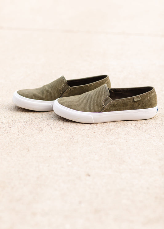 Keds Olive Suede Deck Shoes Shoes