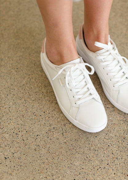 Keds White + Blush Leather Sneaker - FINAL SALE Accessories