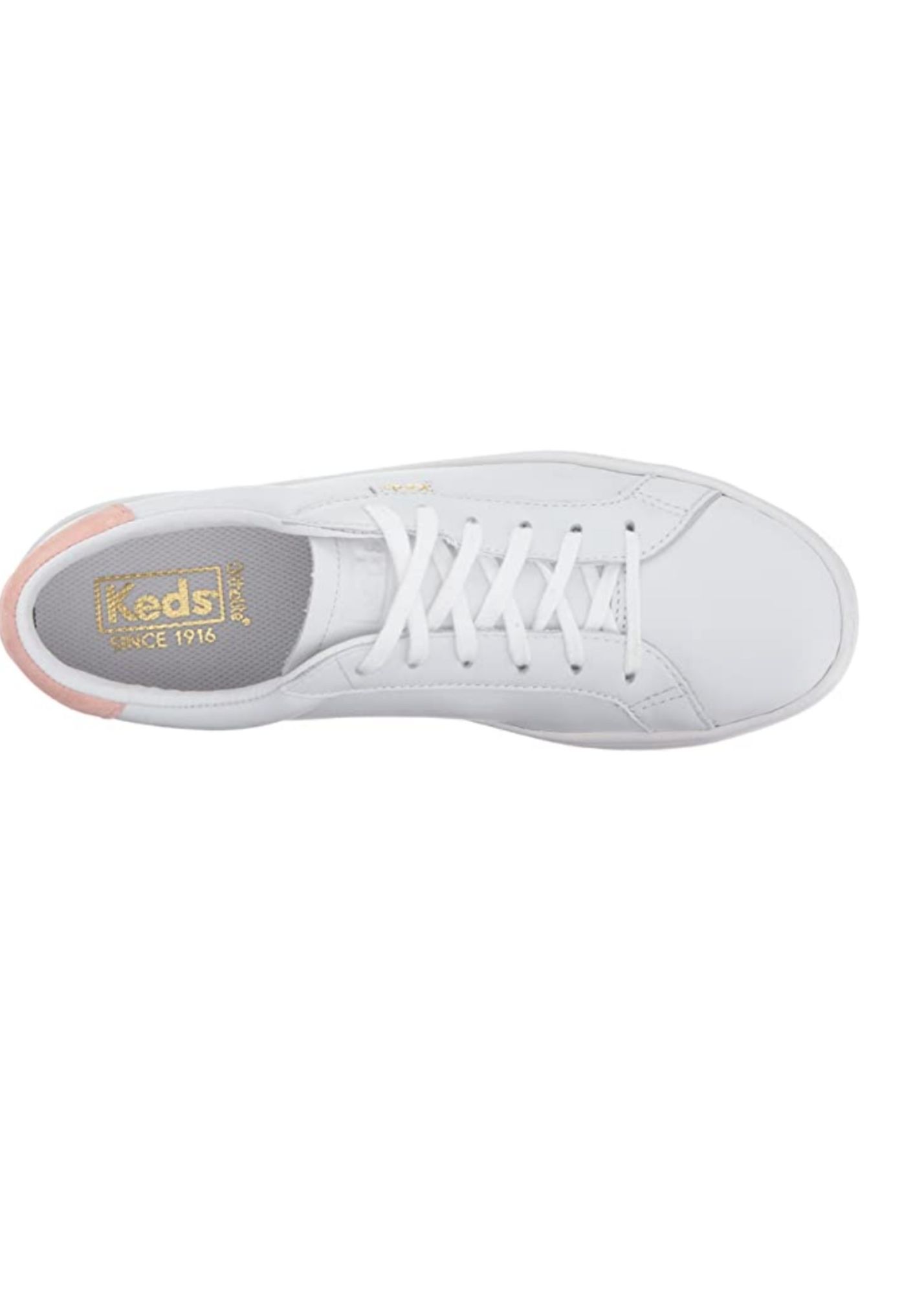 Keds White + Blush Leather Sneaker - FINAL SALE Accessories Keds