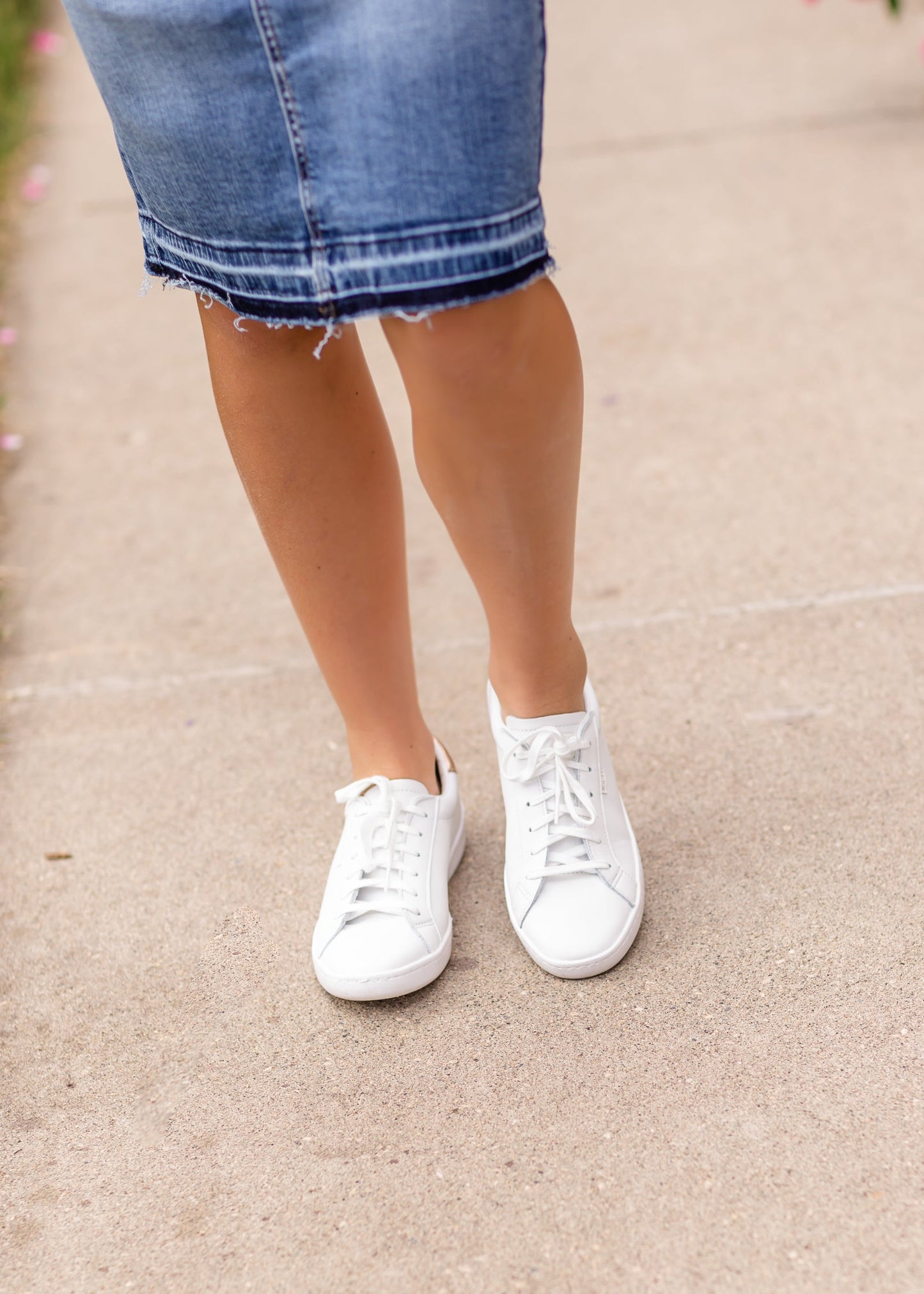 Keds White + Rose Gold Leather Sneaker - FINAL SALE Shoes