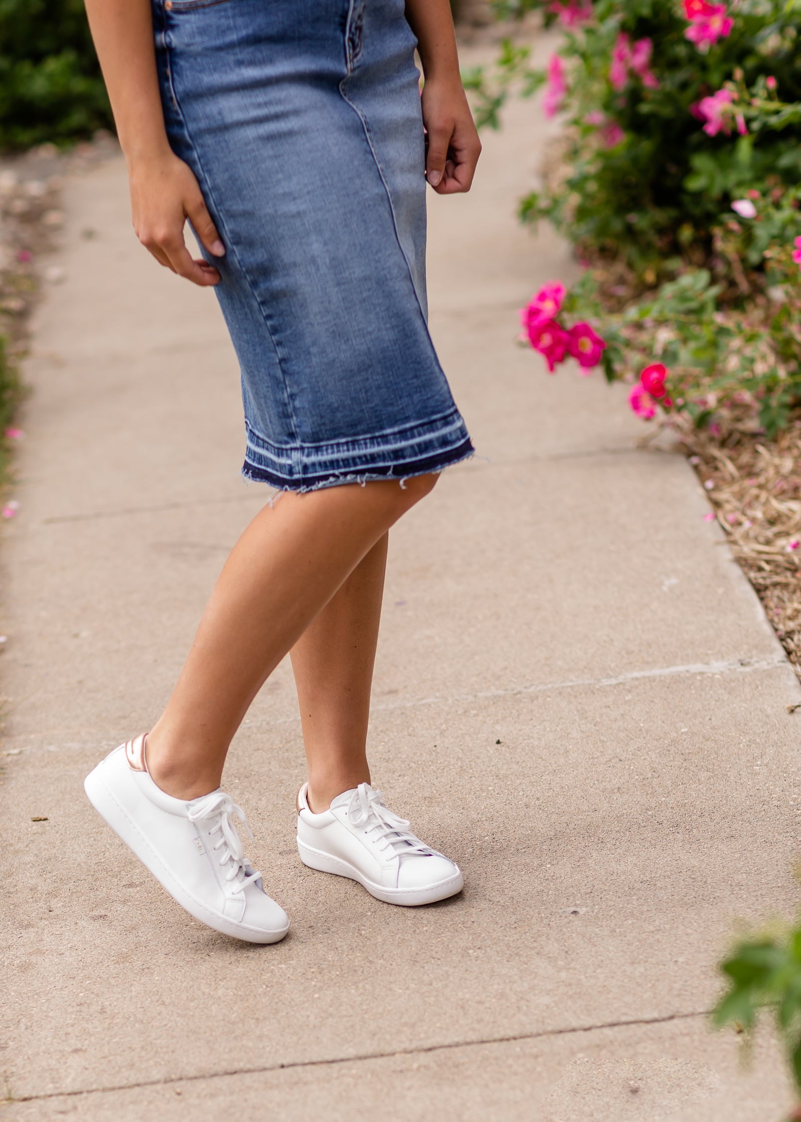 Keds White + Rose Gold Leather Sneaker - FINAL SALE Shoes