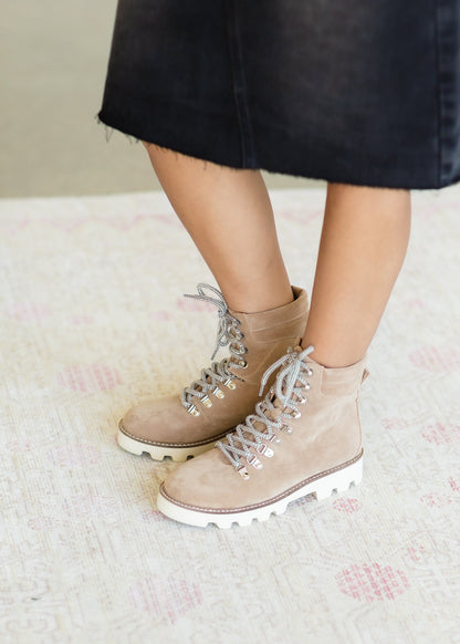 Khaki Lace Up High Top Boot - FINAL SALE Shoes