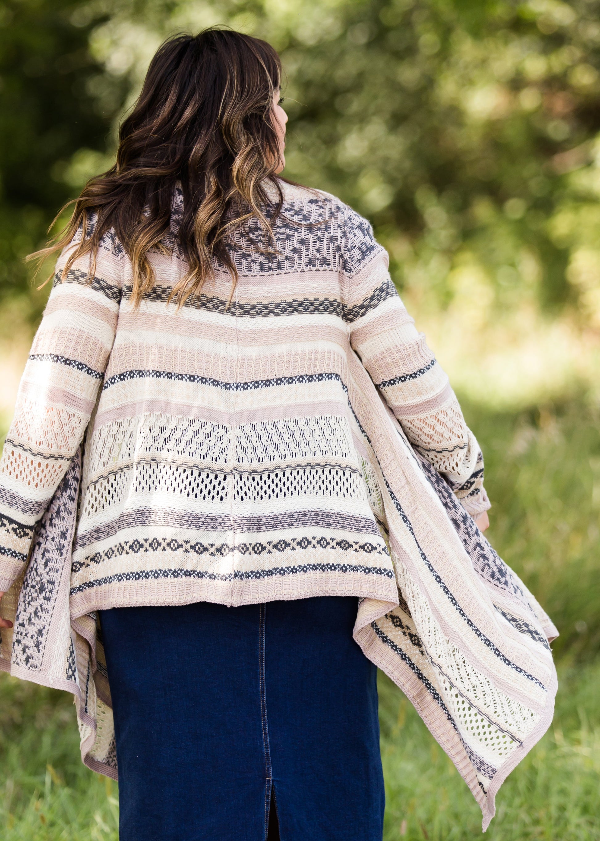 Knit Drape Striped Sweater