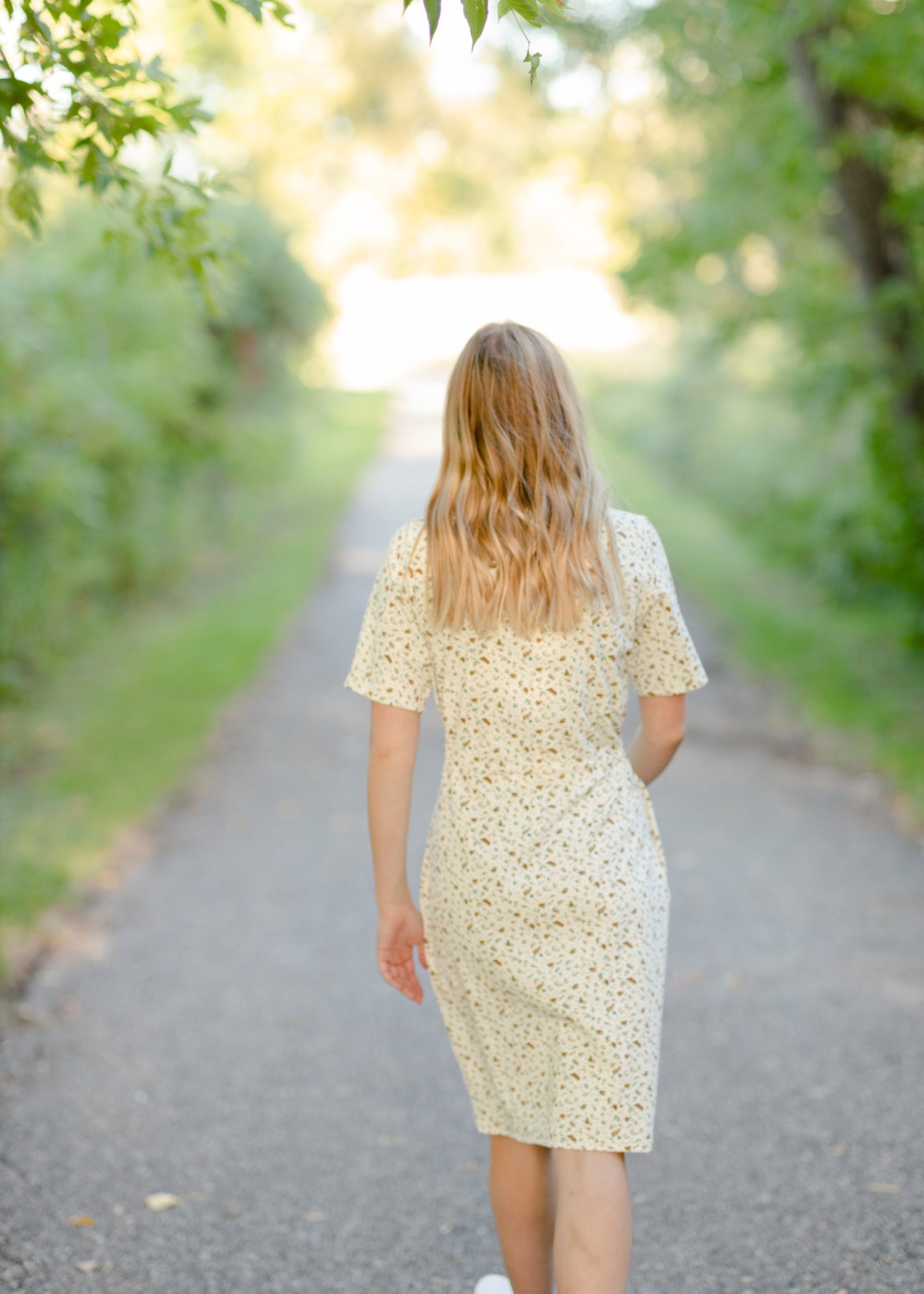 Knit Floral Drawstring Midi Dress Dresses Polagram + BaeVely