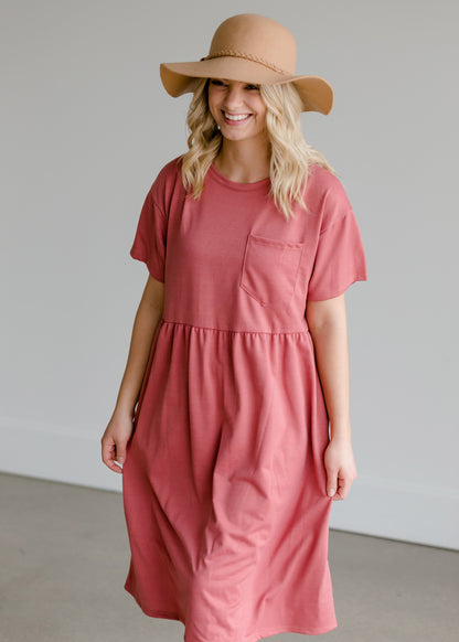 Knit Patch Pocket Midi Dress - FINAL SALE Dresses