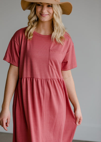 Knit Patch Pocket Midi Dress - FINAL SALE Dresses