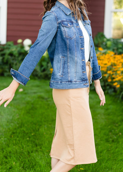 Kut Medium Wash Boyfriend Denim Jacket - FINAL SALE Tops