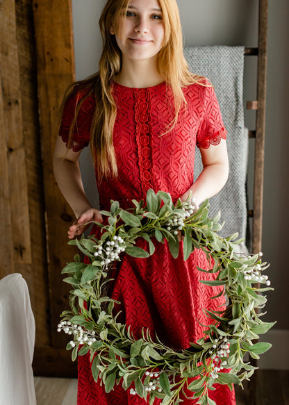 Lace Red Overlay Midi Dress - FINAL SALE Dresses