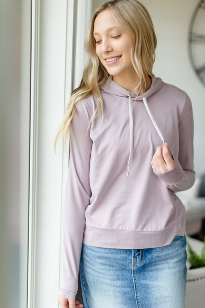 Lavender Panama Hooded Top - FINAL SALE Tops