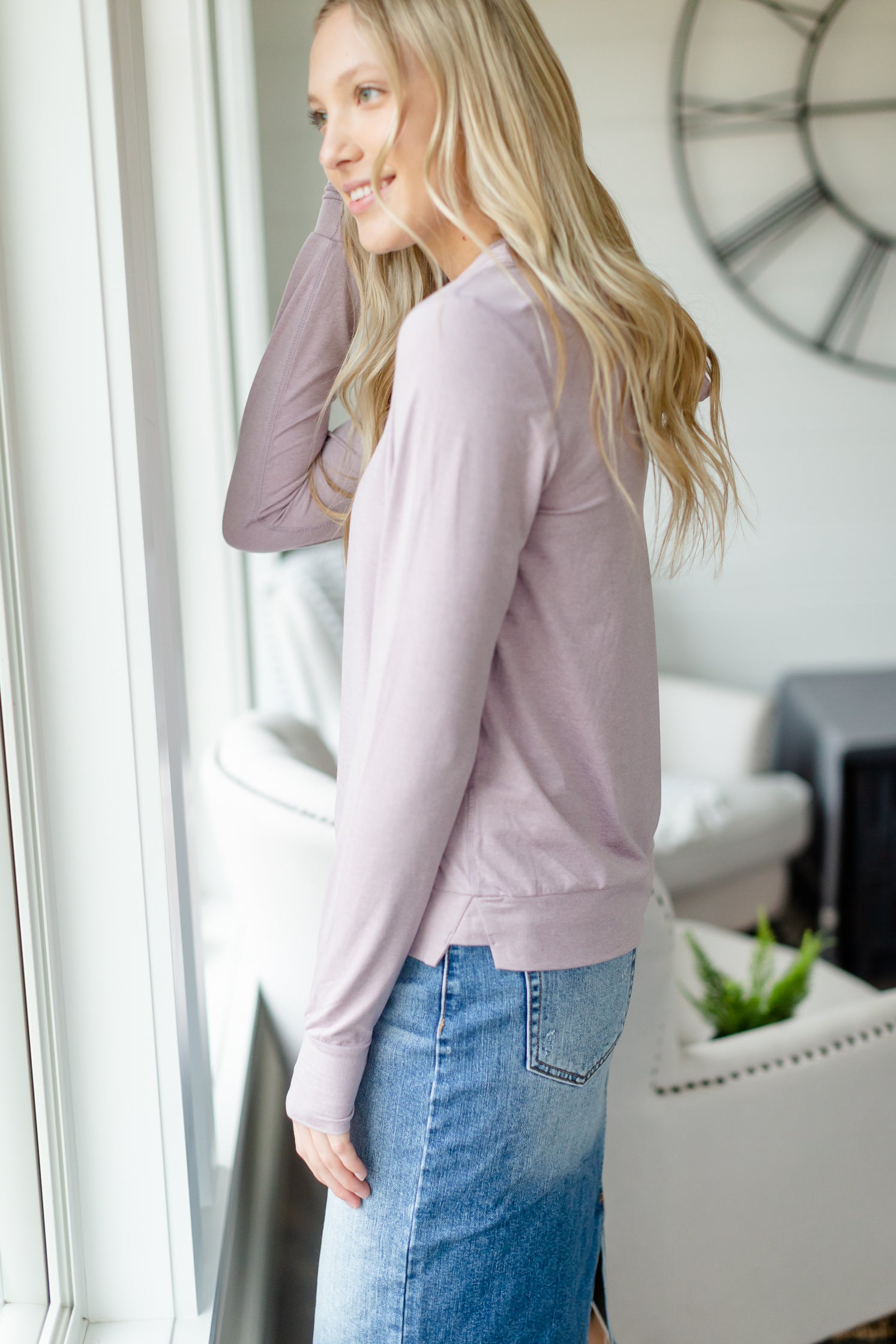 Lavender Panama Hooded Top - FINAL SALE Tops