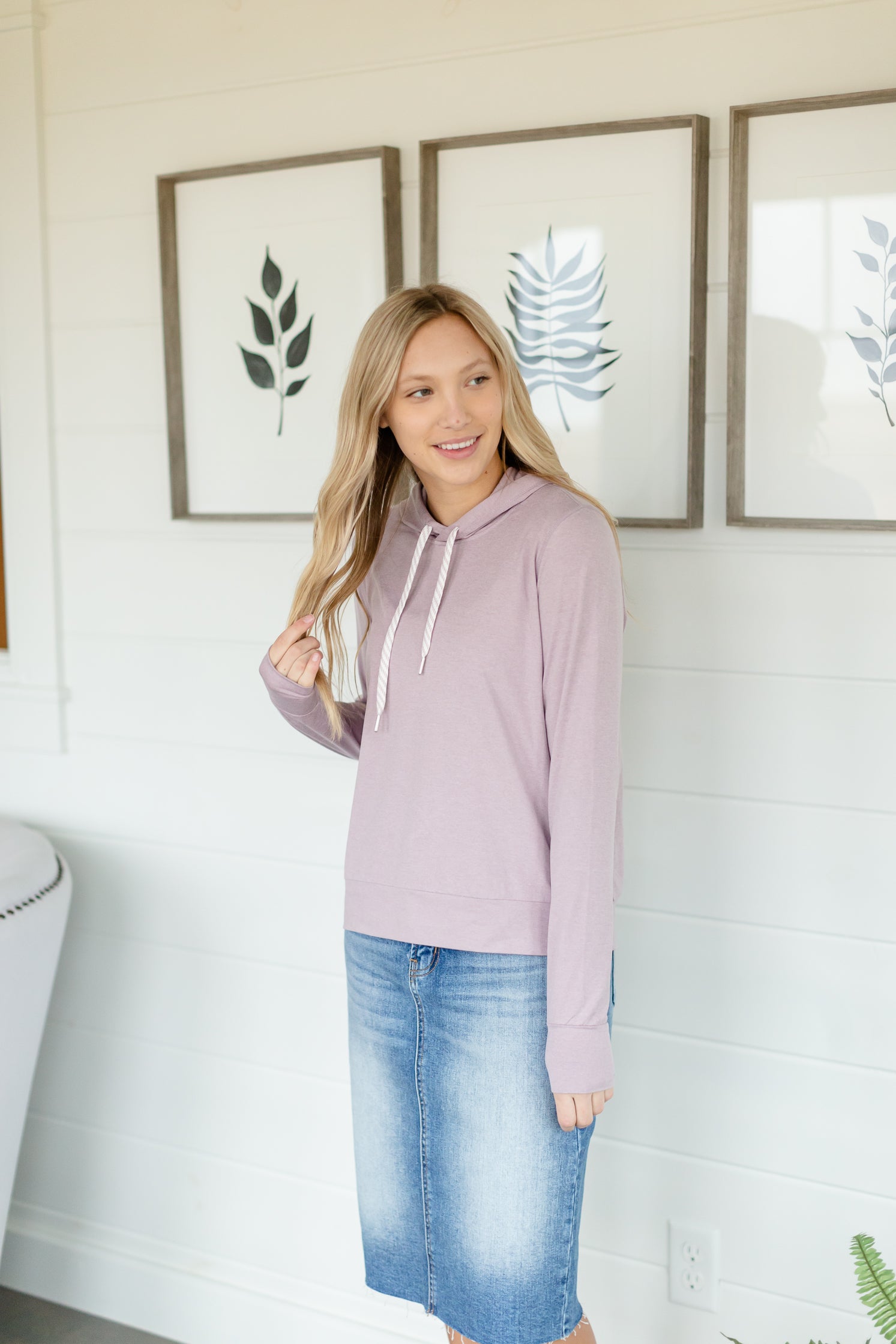 Lavender Panama Hooded Top - FINAL SALE Tops