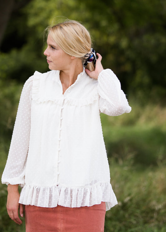 Layered Ruffle Blouse - FINAL SALE Tops