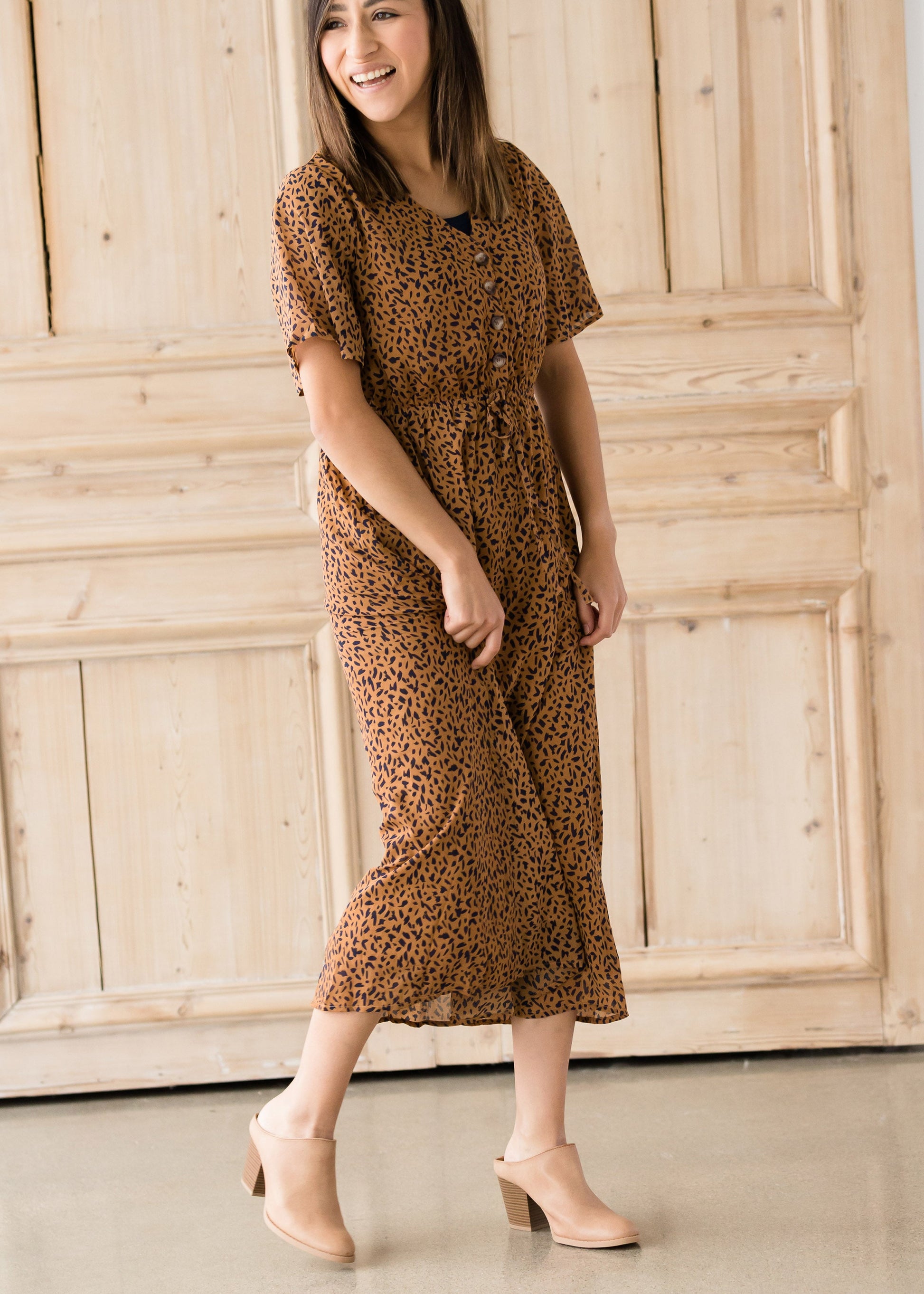 Leopard Print Midi Dress - FINAL SALE Dresses