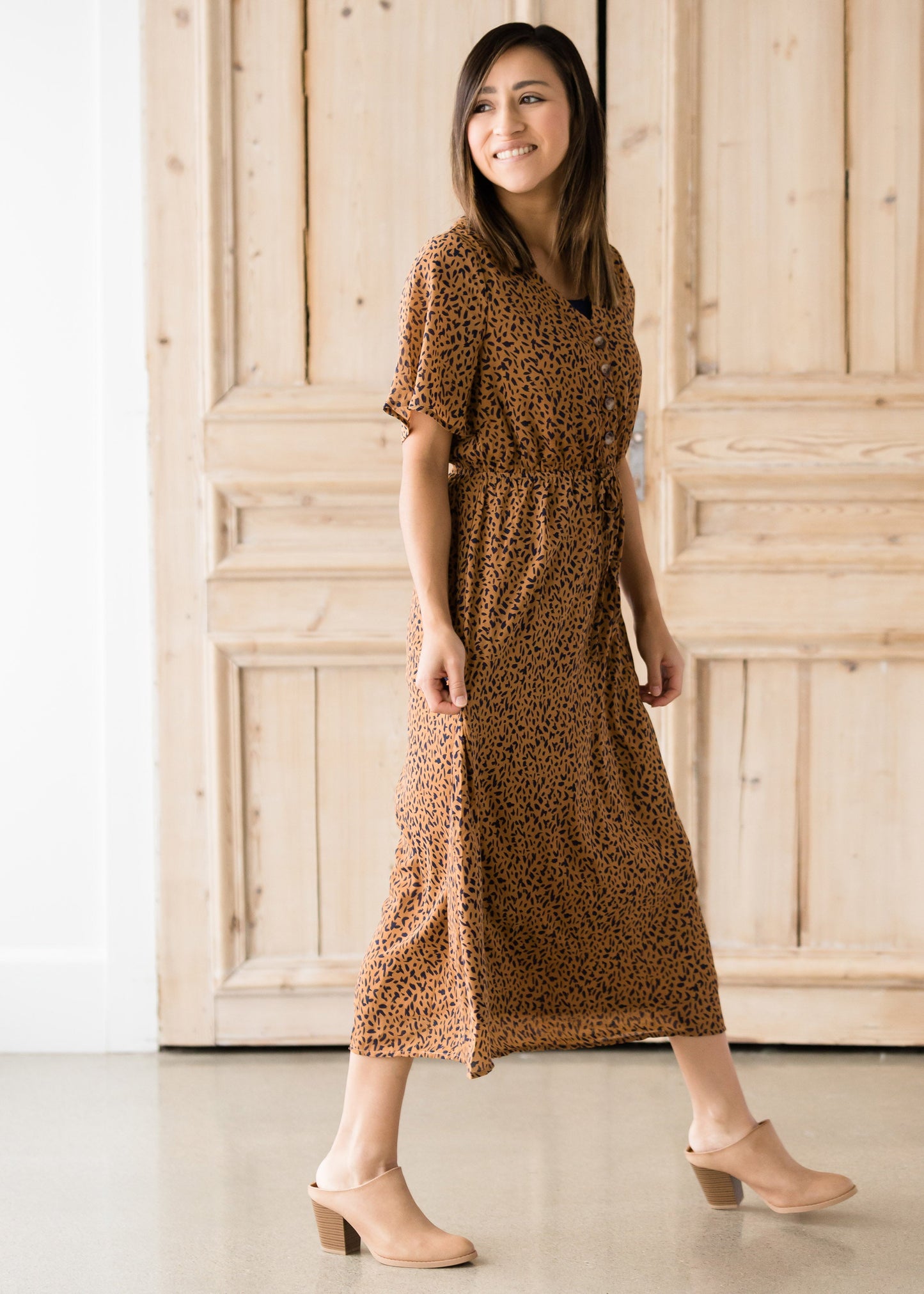 Leopard Print Midi Dress - FINAL SALE Dresses