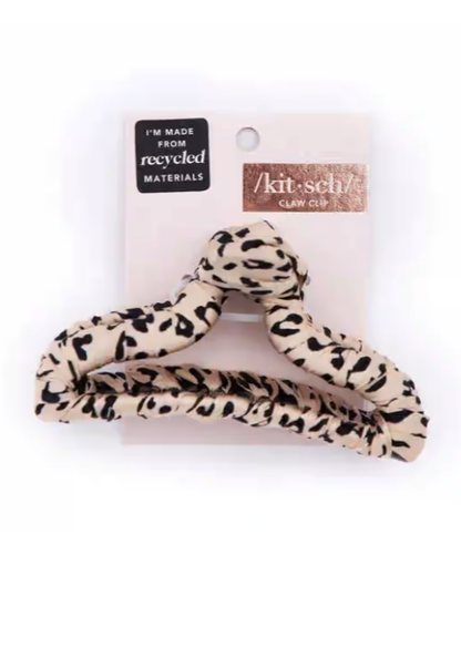 Leopard Print Satin Wrapped Claw Clip Accessories Kitsch