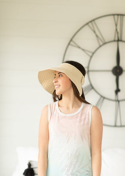 Light Beige Straw Sun Visor - FINAL SALE Accessories