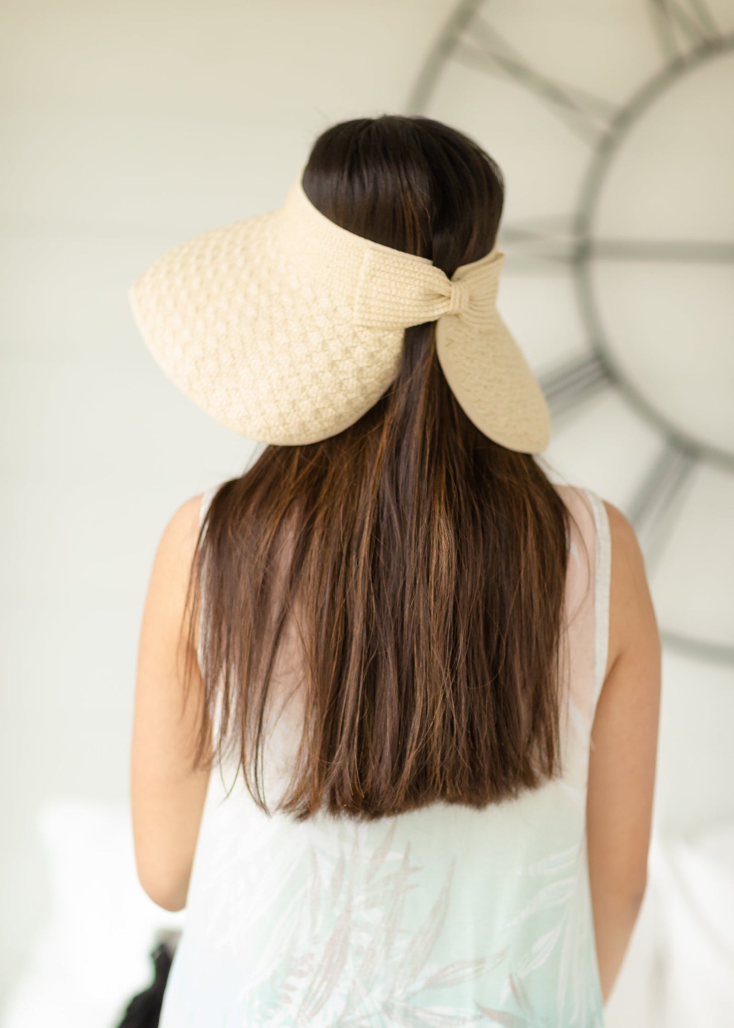 Light Beige Straw Sun Visor - FINAL SALE Accessories