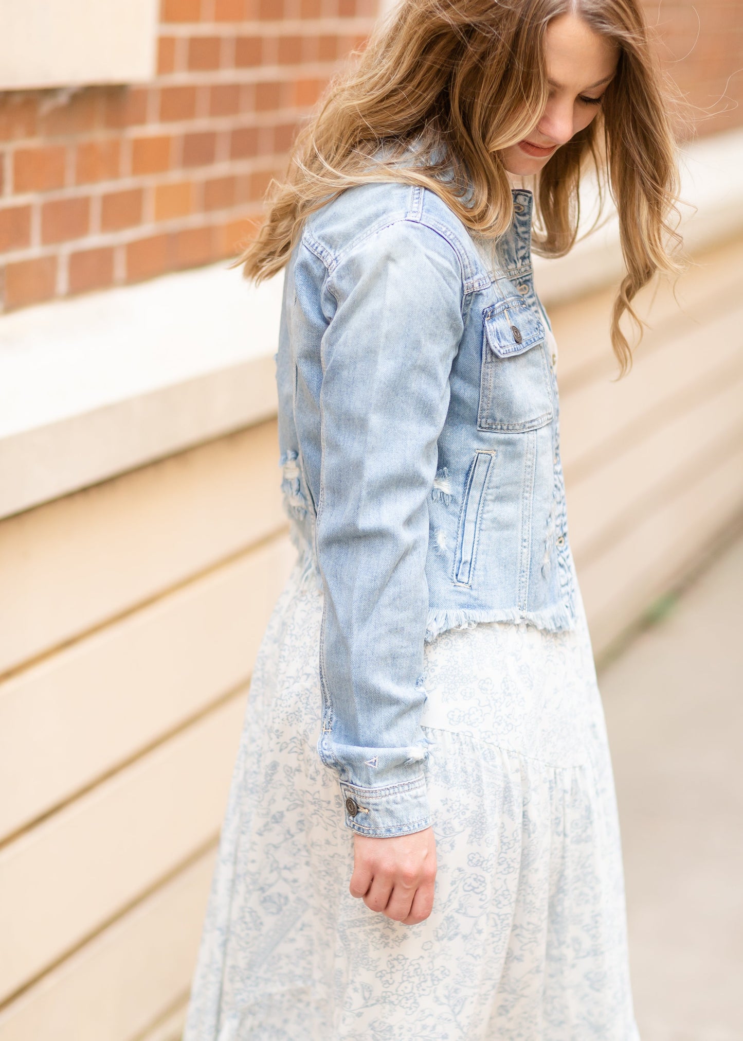 Light Blue Denim Jean Jacket Tops