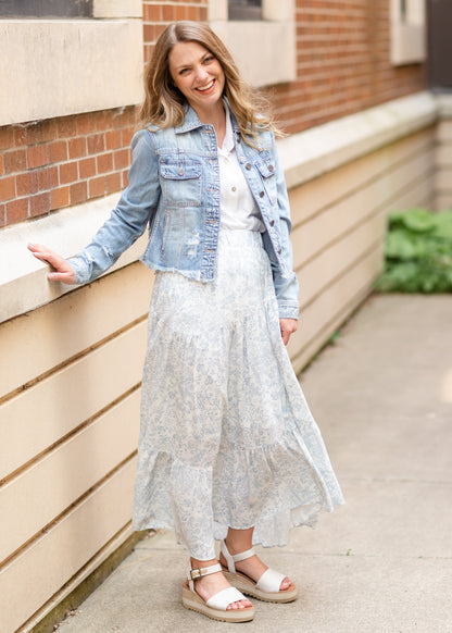 Light Blue Denim Jean Jacket Tops