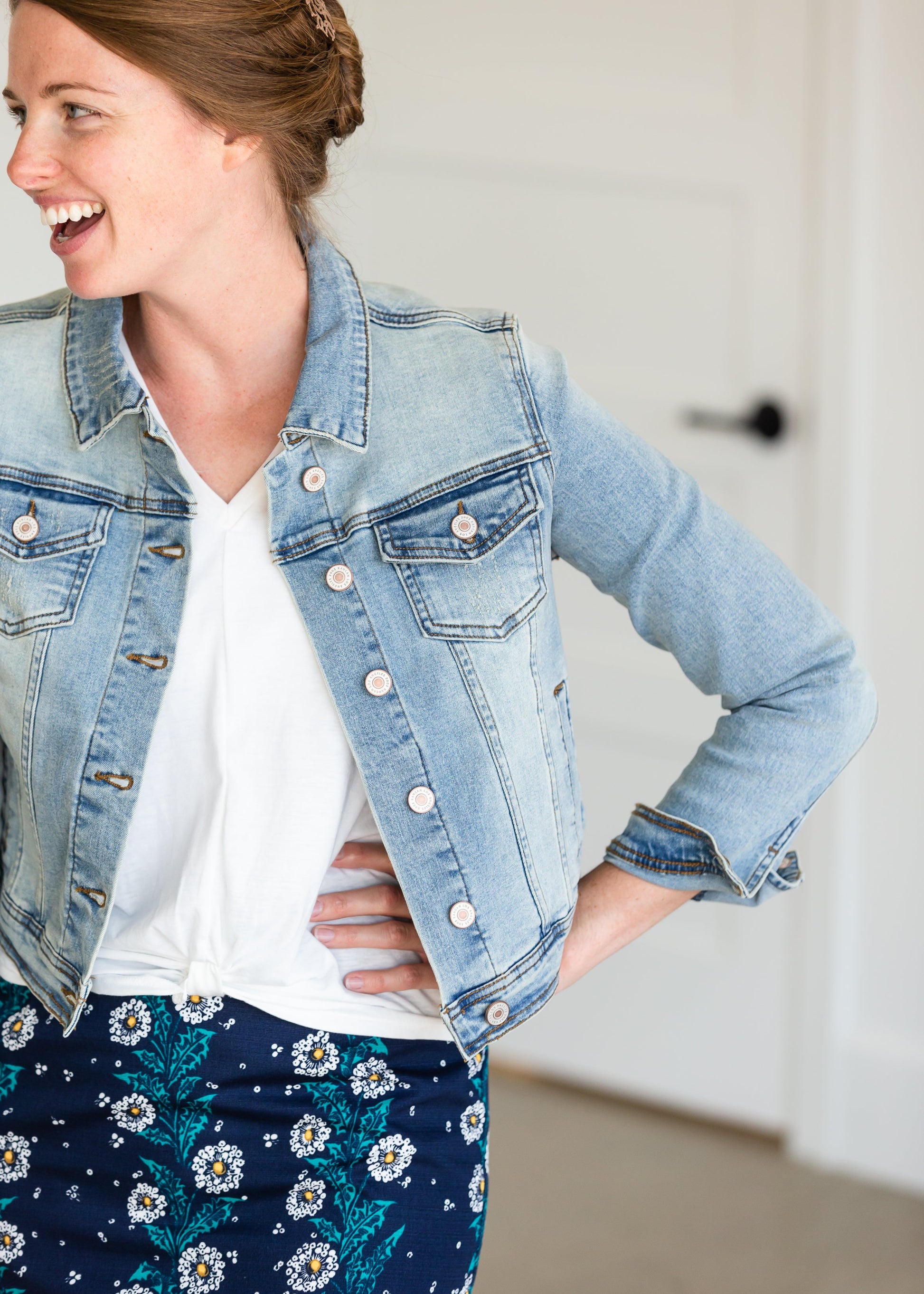 Light Denim Button Crop Jean Jacket - FINAL SALE Layering Essentials