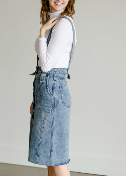 Light Denim Pinafore Skirt Skirts