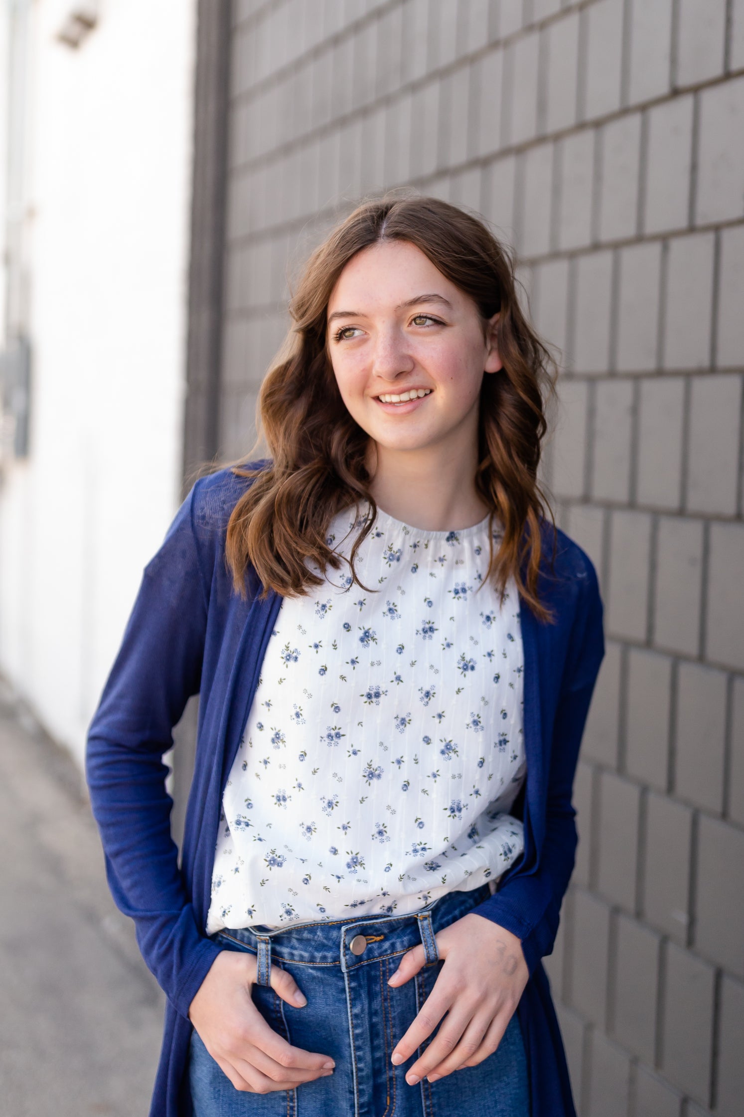 Lightweight Navy Basic Cardigan Top