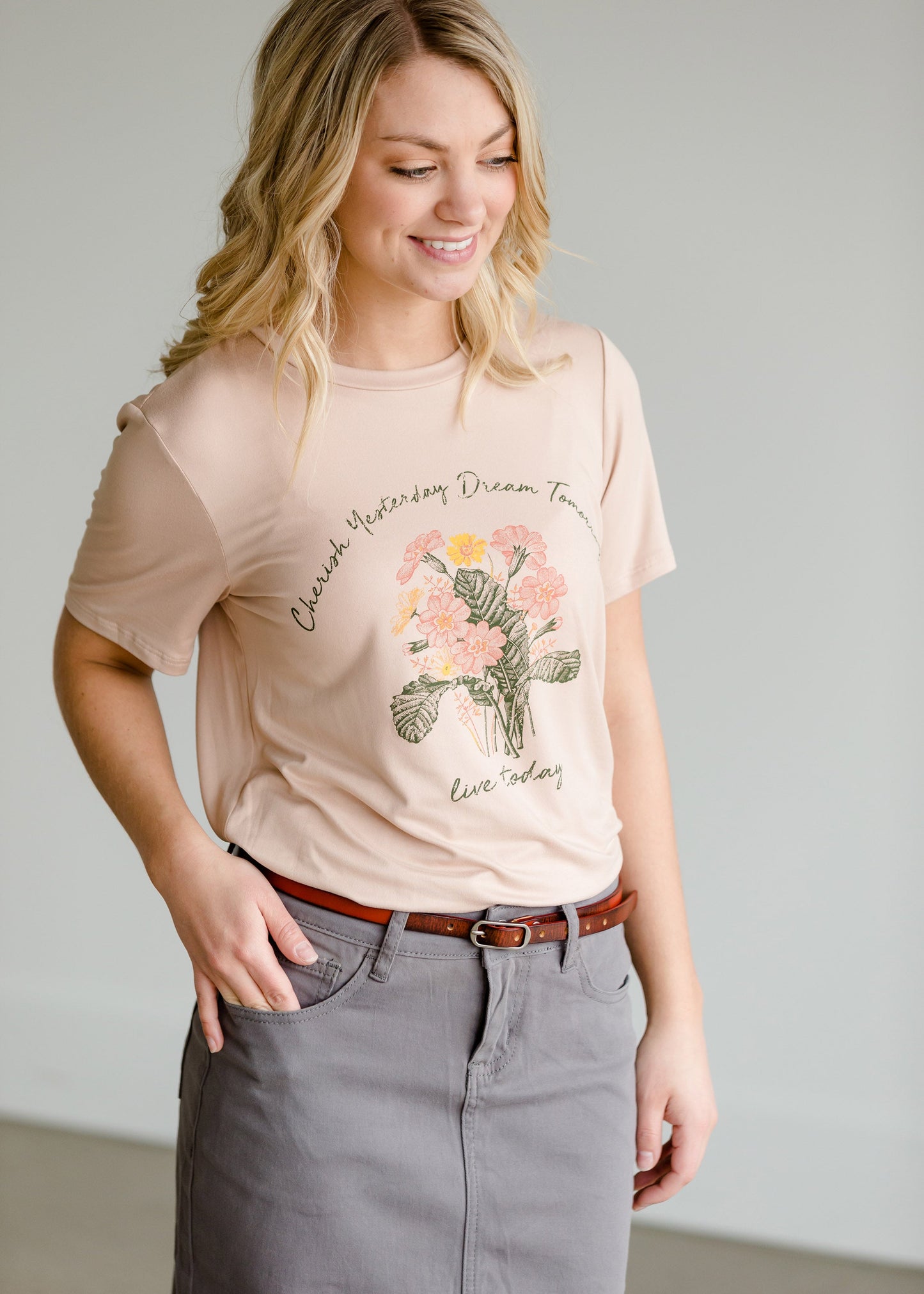 Live Today Floral Graphic Tee - FINAL SALE Tops