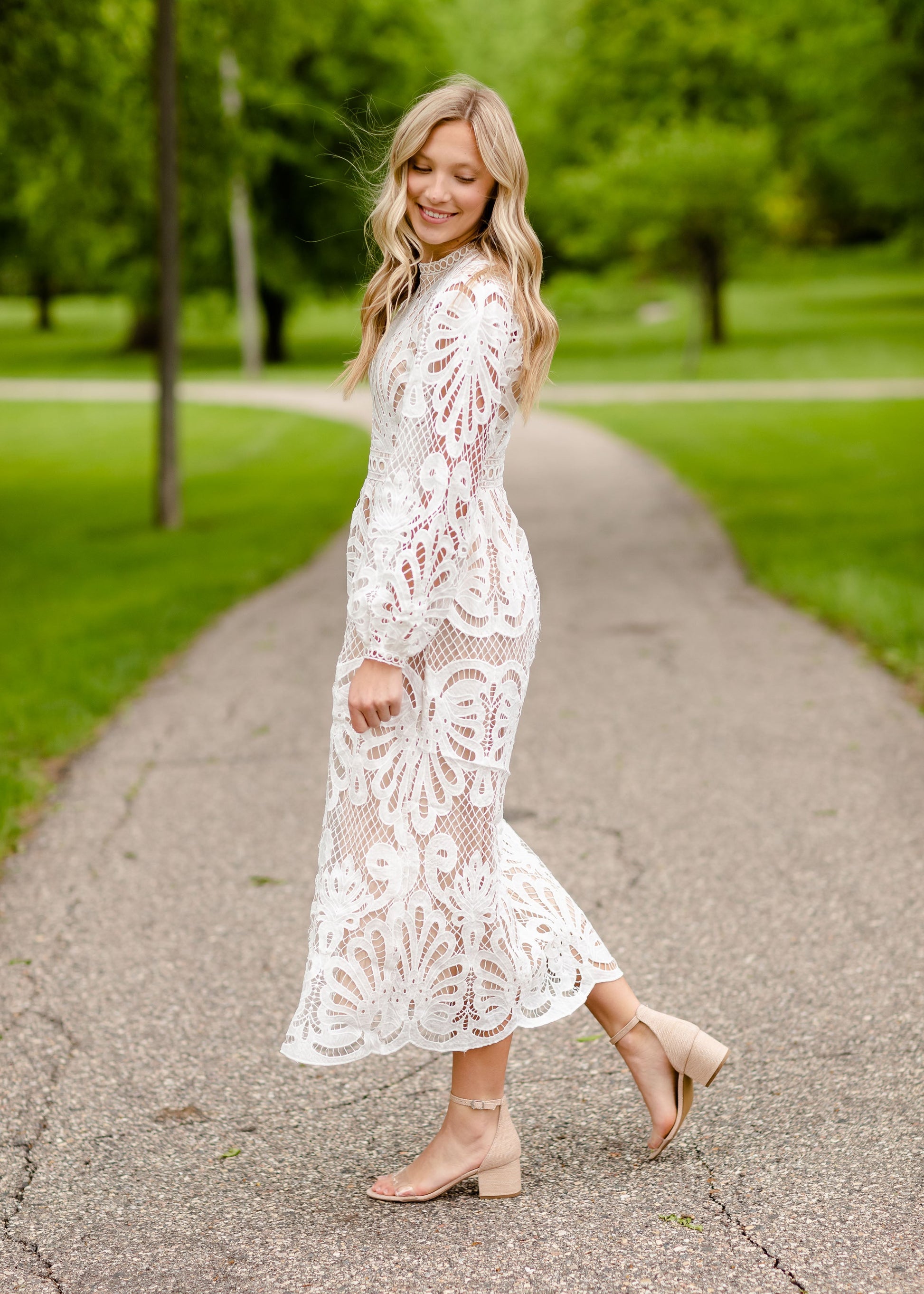 Long Sleeve Lace Maxi Dress Dresses