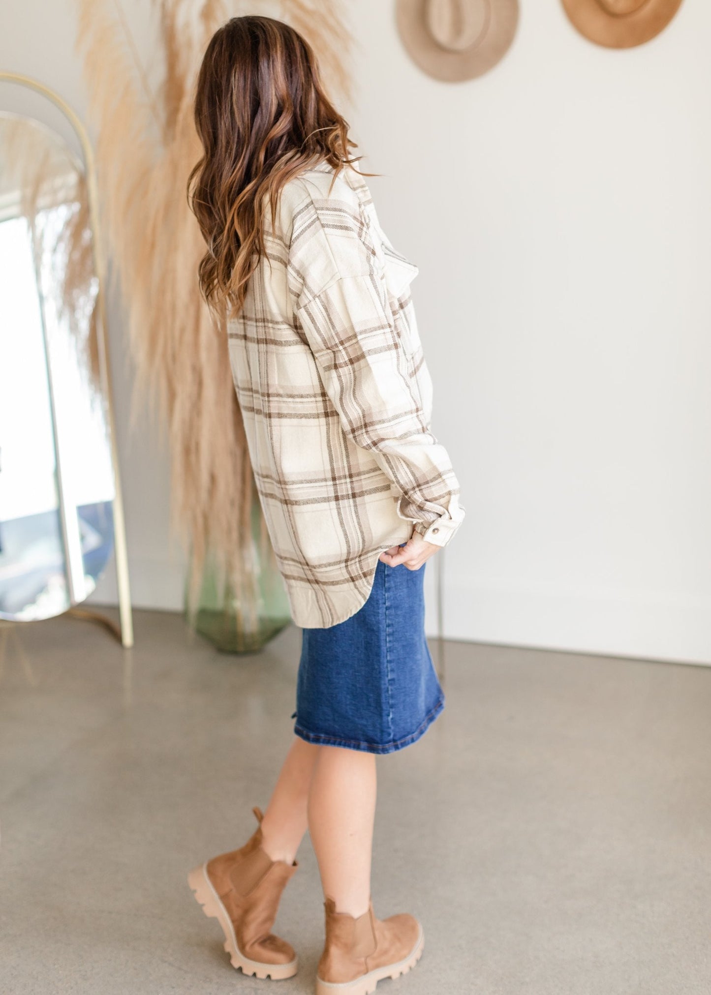 Long Sleeve Plaid Flannel Top Tops By Together