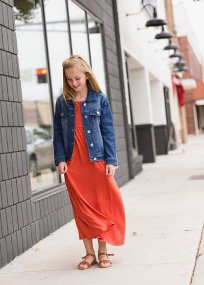 Long Sleeve Rust Maxi Dress Dresses