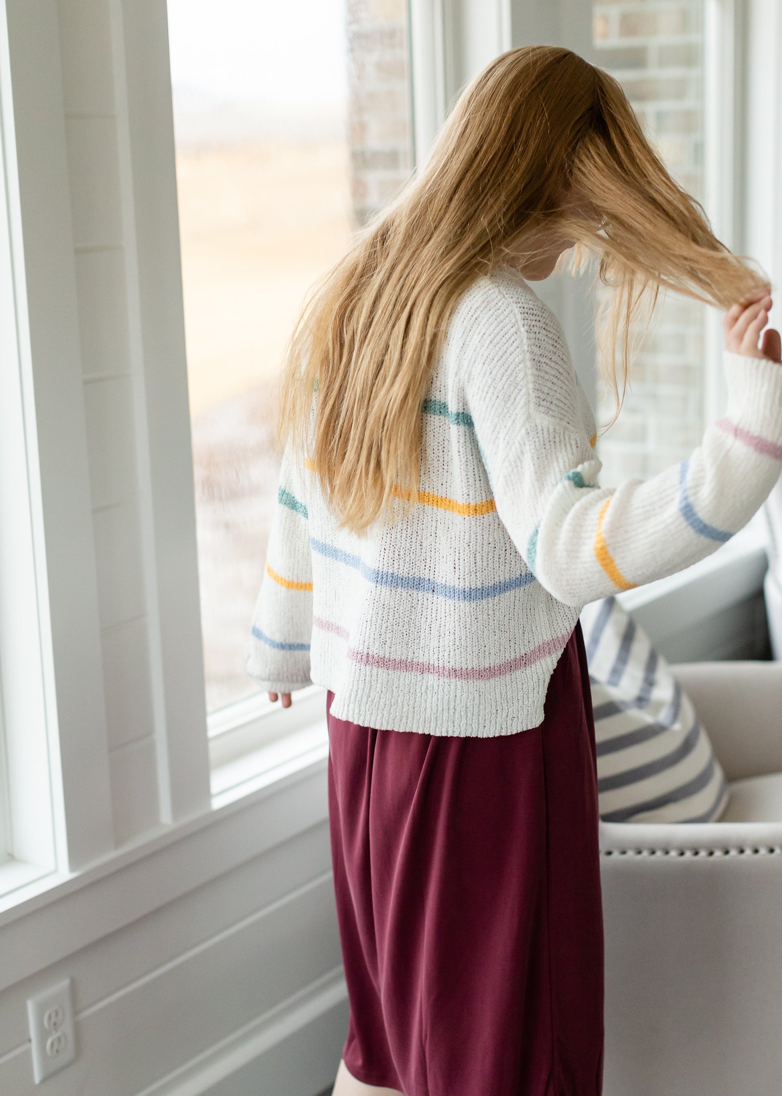 Macaron Striped Knit Sweater - FINAL SALE Tops