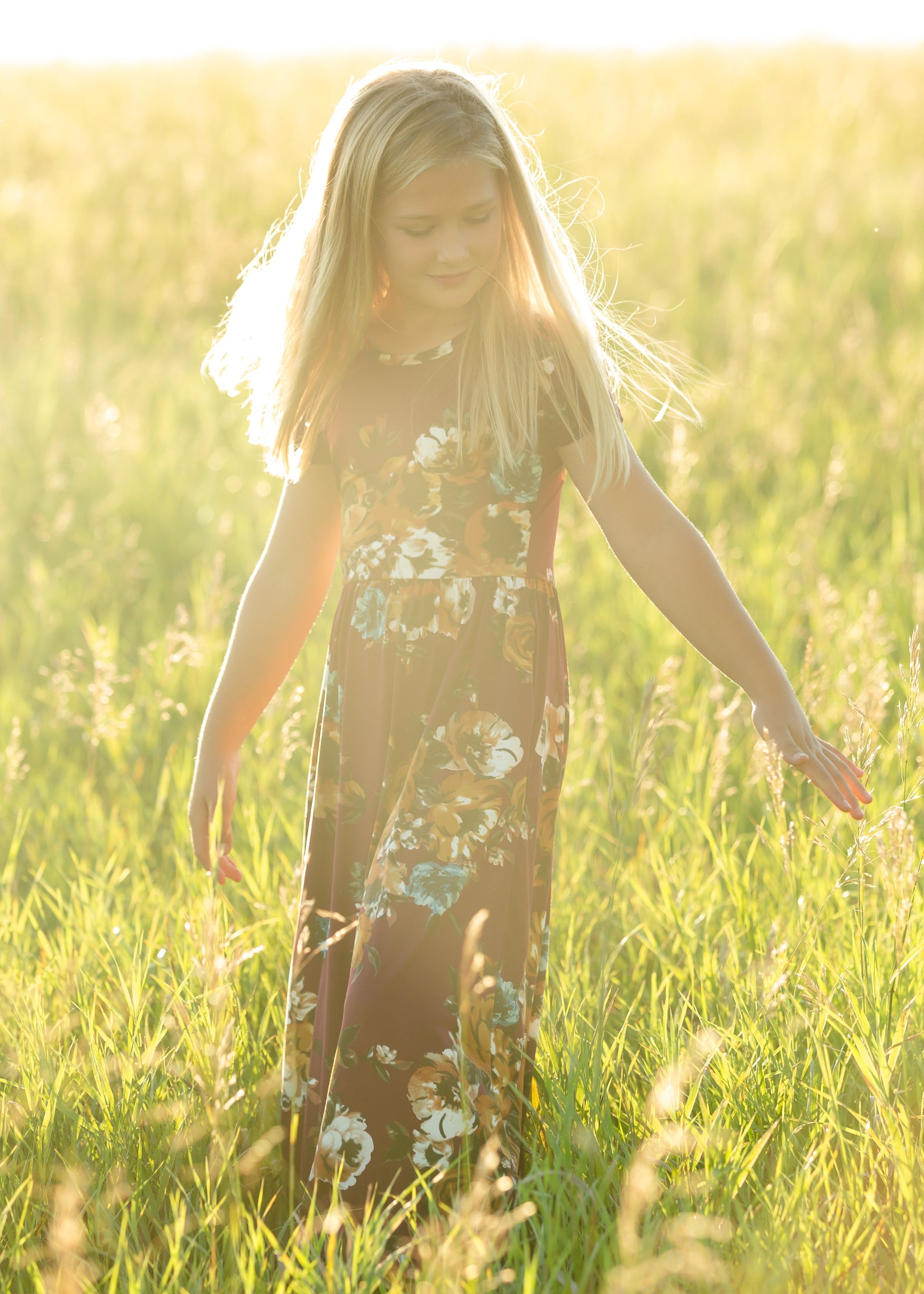 Maroon Floral Fit and Flare Maxi Dress Dresses